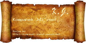 Kompanek József névjegykártya